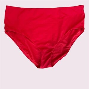 Lands’ End Size 12 Red Mid Rise Bikini Bottoms, Like New
